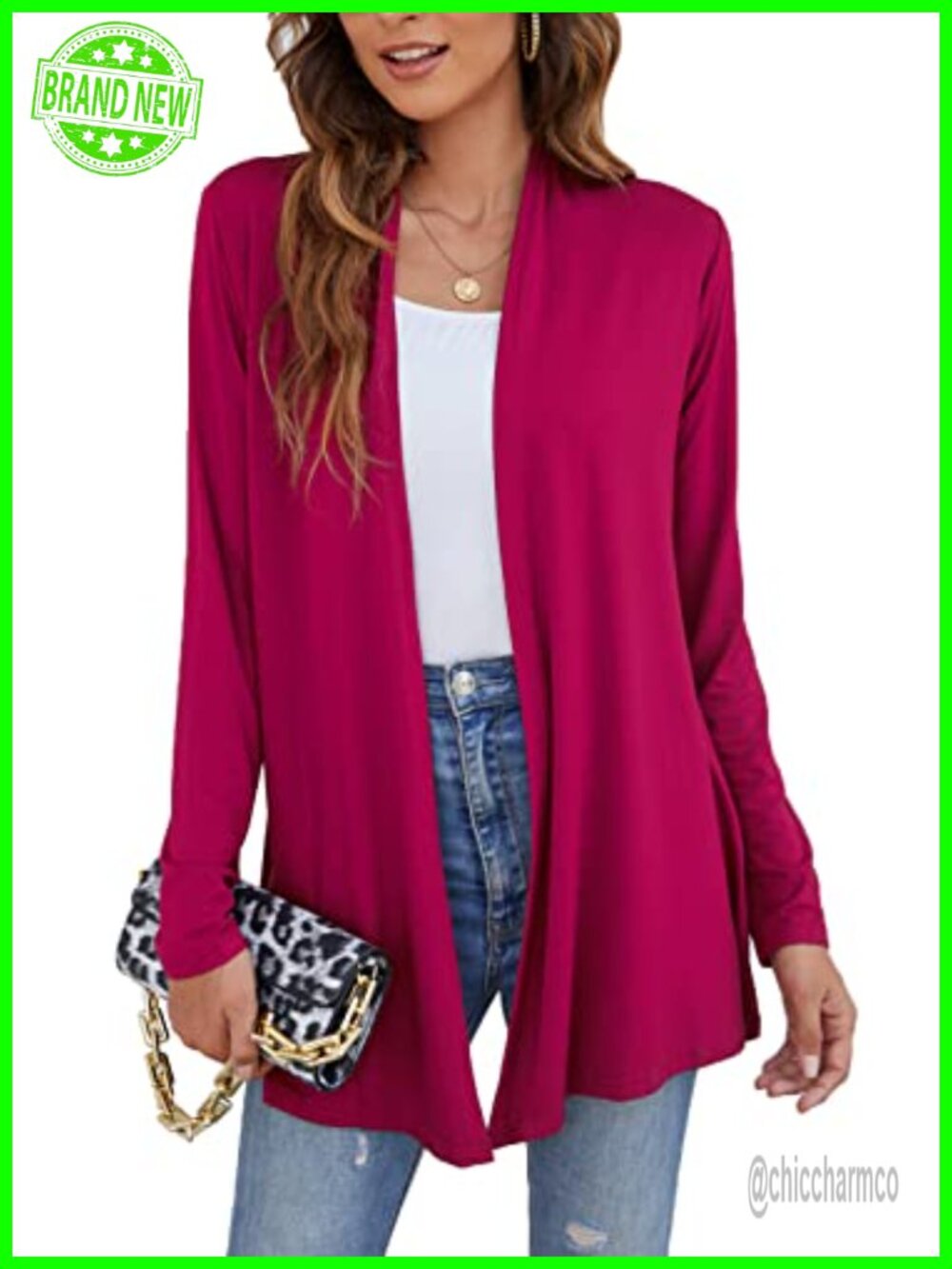 Lightweight Open Front Cardigan Long Sleeve Casual Soft Drape Fall Sweater